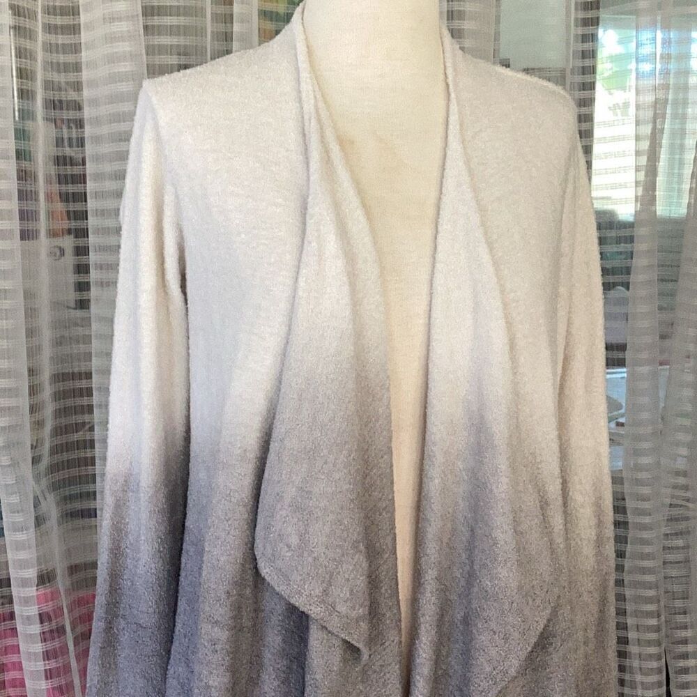 Barefoot Dreams Bamboo Chic Lite Ombre Calypso Wrap Cardigan Gray L/XL - Picture 4 of 7
